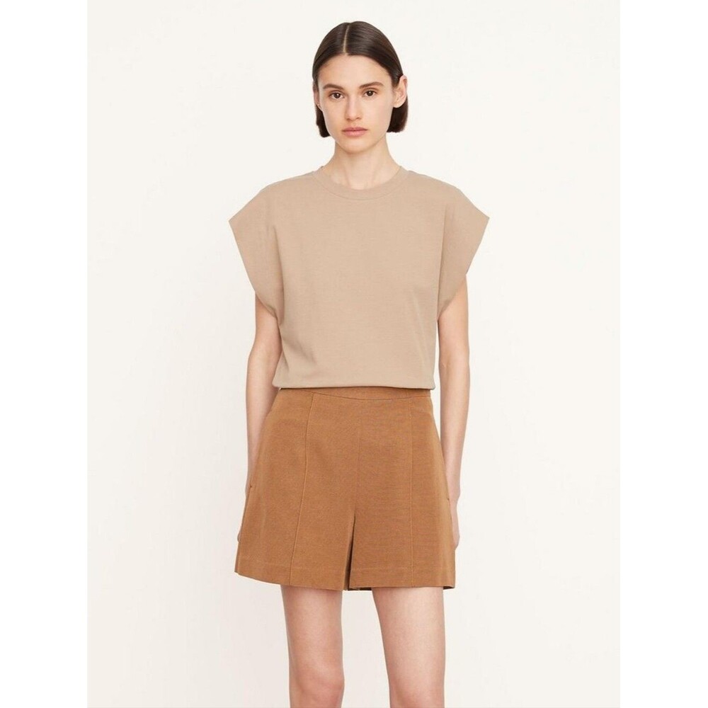 Vince High Waist Tailored Camel Shorts NWOT Sz 6